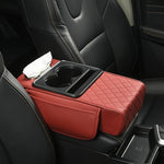 Car Console Organizer with Cup Holder & Tissue Storage