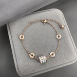 Sparkling Roman Numeral Charm Bracelet