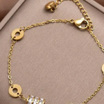 Sparkling Roman Numeral Charm Bracelet
