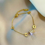 Sparkling Roman Numeral Charm Bracelet