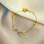 Sparkling Roman Numeral Charm Bracelet
