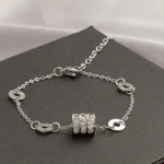 Sparkling Roman Numeral Charm Bracelet