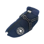 Large Pet Dog Jacket With Harness Winter Warm Dog