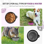 Folding Portable Silicone Dog Feeder Bowl 2 In 1 Pet Dispenser Outdoor