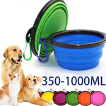 Folding Portable Silicone Dog Feeder Bowl 2 In 1 Pet Dispenser Outdoor