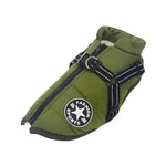 Large Pet Dog Jacket With Harness Winter Warm Dog