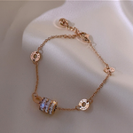 Sparkling Roman Numeral Charm Bracelet