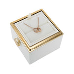 ROTATING ETERNITY ROSE BOX - W/ ENGRAVED NECKLACE