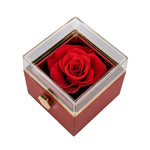 ROTATING ETERNITY ROSE BOX - W/ ENGRAVED NECKLACE
