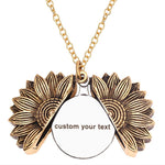 Custom Sunflower Necklace, Sunshine Locket Necklace - Oarse