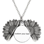 Custom Sunflower Necklace, Sunshine Locket Necklace - Oarse