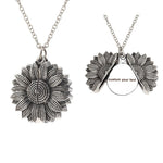Custom Sunflower Necklace, Sunshine Locket Necklace - Oarse