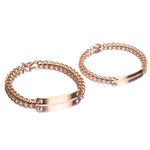 Matching Couple Bracelet Sets with Custom Engraving