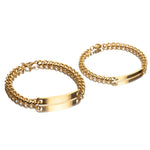 Matching Couple Bracelet Sets with Custom Engraving