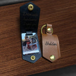 Personalised Photo Keyring in Leather Case