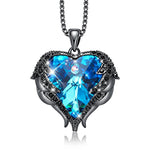 Colorful Crystal Angel Wings Heart Pendant Necklace Christmas Party Gift - hotbuyy