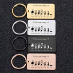 Love Cute Keychain Engraved Custom Family Gifts For Parents Children Present Keyring Bag Charm Families Member Gift Key Chain