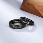 Black Personalized Couples Ring