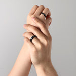 Black Personalized Couples Ring