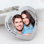 Personalized Photo Keychain Custom Name Keychain Heart Keychain Couples Keychain Picture Keyring Mom Dad Gift Best Friend Gift