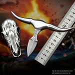 Damascus Steel  D2 Steel ox head pendant handicraft Knife