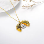 Custom Photo Locket Sunflower Necklace