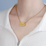 Personalized envelope necklace