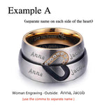 Matching Heart Promise Ring Couple Set