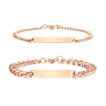 Matching Couple Bracelet Sets with Custom Engraving